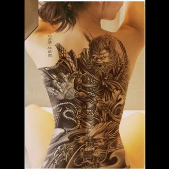 

Large Black Tattoos Men Women Waterproof Big Temporary Tattoo Stickers dragon darkness wolf Full Back Fake Tattoo cool 48*34cm