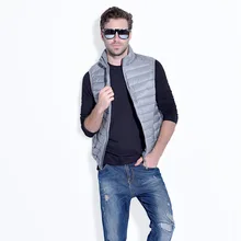 Новое поступление Прямая с фабрики продажи легкий тонкая куртка жилет мужские большие размеры белая утка вниз жилеты на осень-зиму g2896