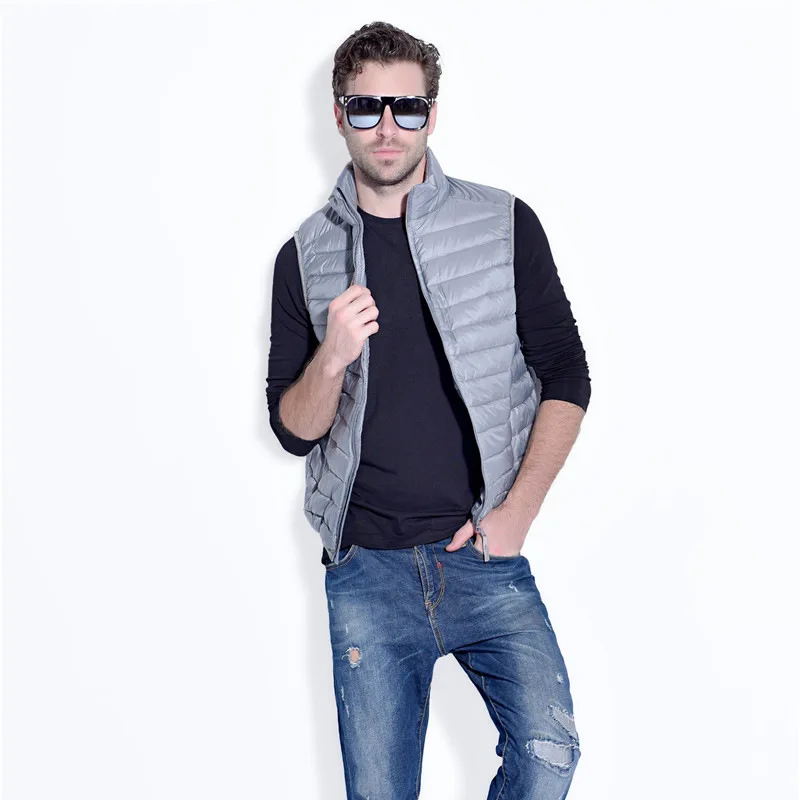 New arrival factory direct sale lightweight thin jacket vest men plus size white duck down vests ...