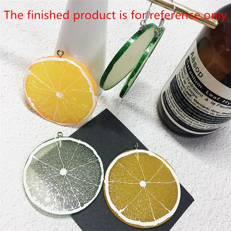 

Trendy New Resin Fruit Lemon Orange Piece Pendant Charms 30PCs 50MM Round Ornament Accessories DIY Earring Necklace Charm Craft