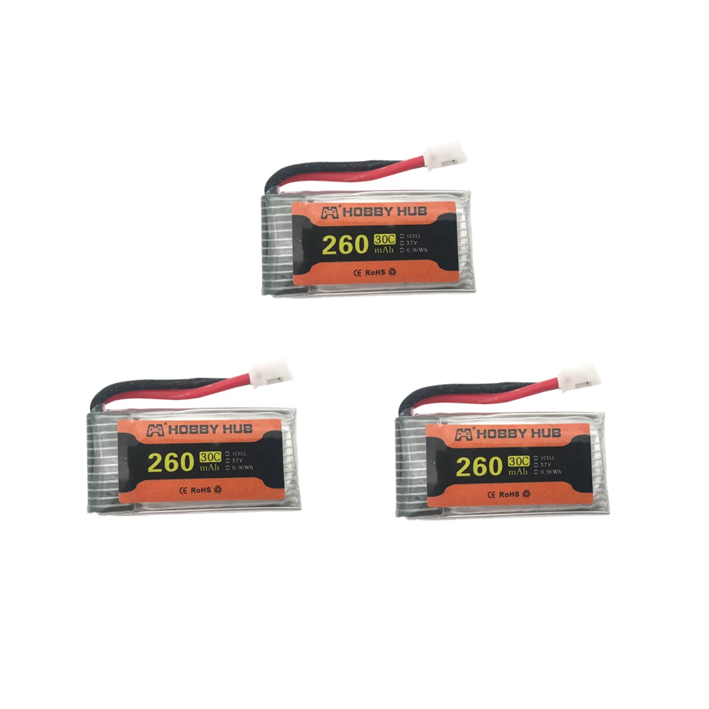 Батарея для H36 батарея 3,7 V 260mAh для Eachine E010 E011 E012 E013 Furibee F36 RC Квадрокоптер части 3,7 v Lipo батарея - Цвет: Красный