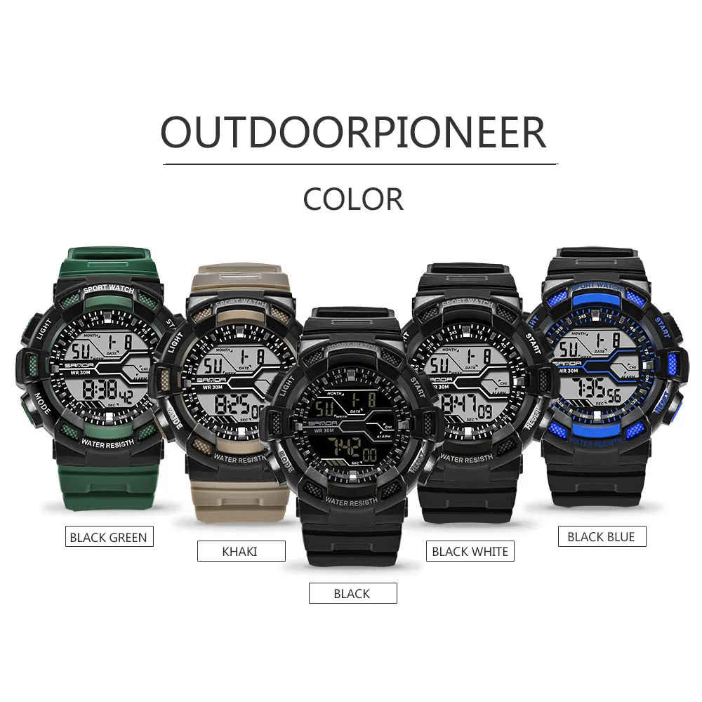 Лидирующий бренд Sanda военные часы мужские G Стиль Шок цифровые часы мужские спортивные наручные электронные новые светодиодный часы Relogio Masculino