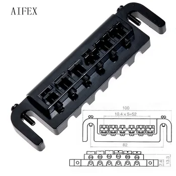 

6 Adjustable Saddle Bridge Tailpiece Lp Guitar Black