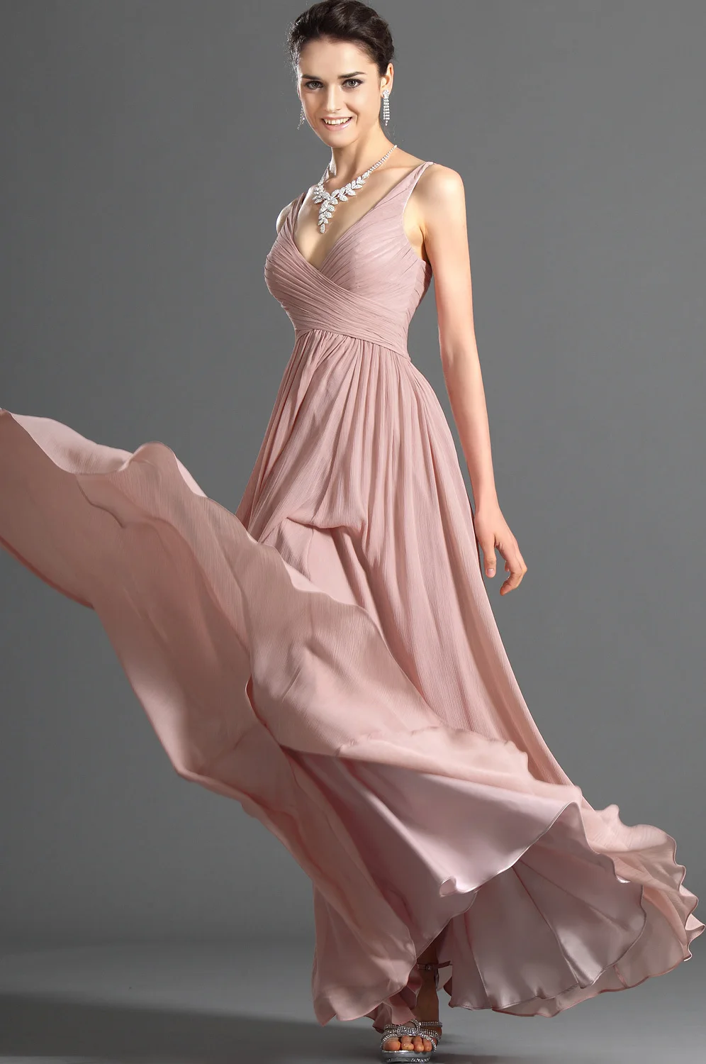 blush color gown