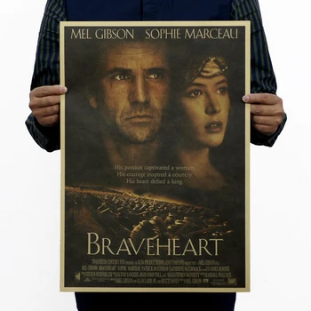 

Free shipping,Braveheart/Gibson film classic movie/kraft paper/bar poster/Retro Poster/decorative painting 51x35.5cm