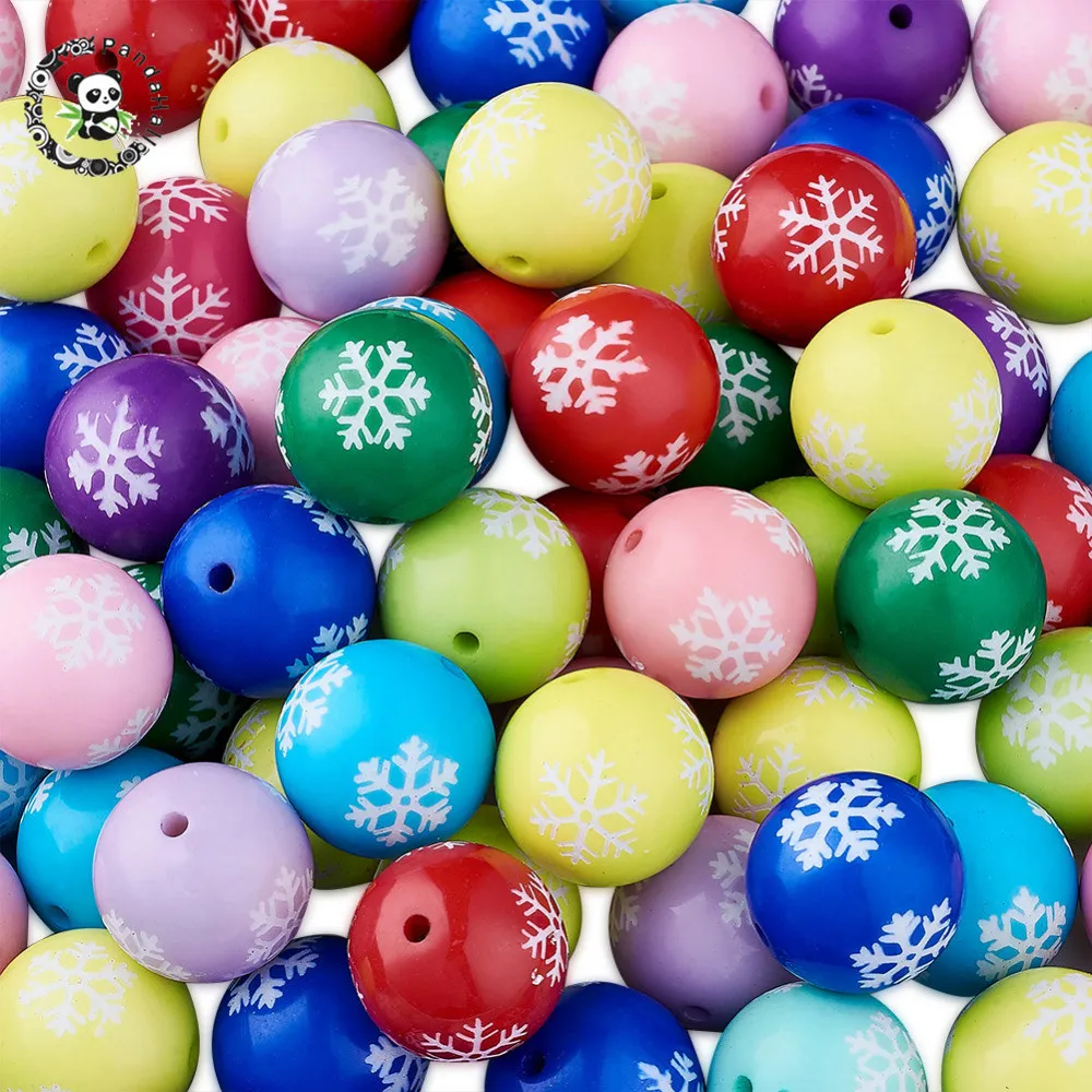 Latest-100pcs-lot-20mm-Randomly-Mixed-Color-Round-Acryic-Snowflake-Pattern-Beads-Christmas-Tree-Ornaments-Decor