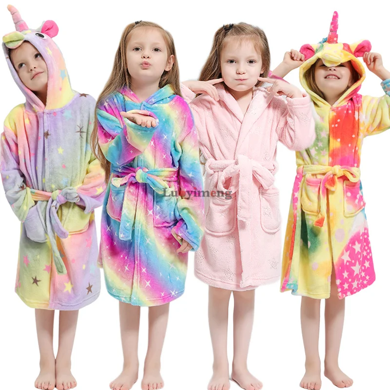 2 Toddler-16 Years Kids Robe Toddler Hooded Bathrobe Gifts for Boys Girls