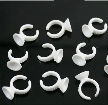 

100 pcs Adhesive Eyelash Pallet Holder Set Disposable Glue Holder Ring Pallet for Eyelash Extension Tattoo Pigment