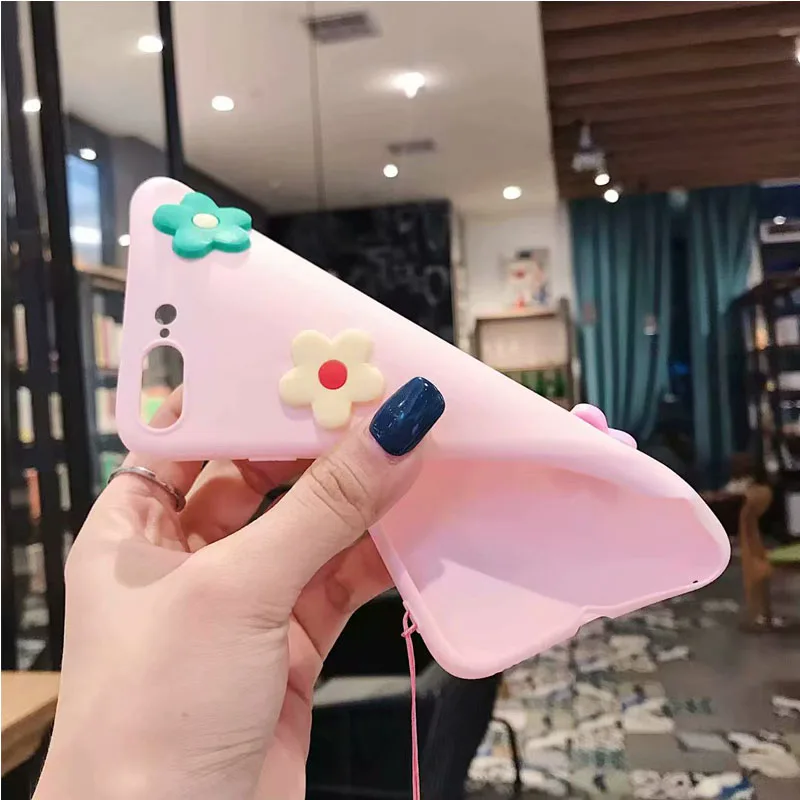 Мягкий чехол для телефона с объемными цветами iphone Xi Max Xir 5 SE 6 6S 7 8 PLUS X XS MAX накладка