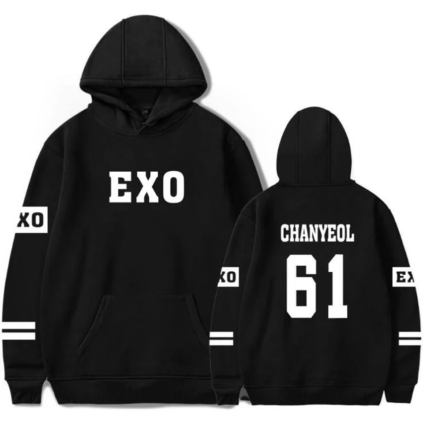  Korean Kpop Exo Hoodies Men Women Harajuku Fleece Long Sleeve Pullover Hooded Sweatshirts Hip Hop T