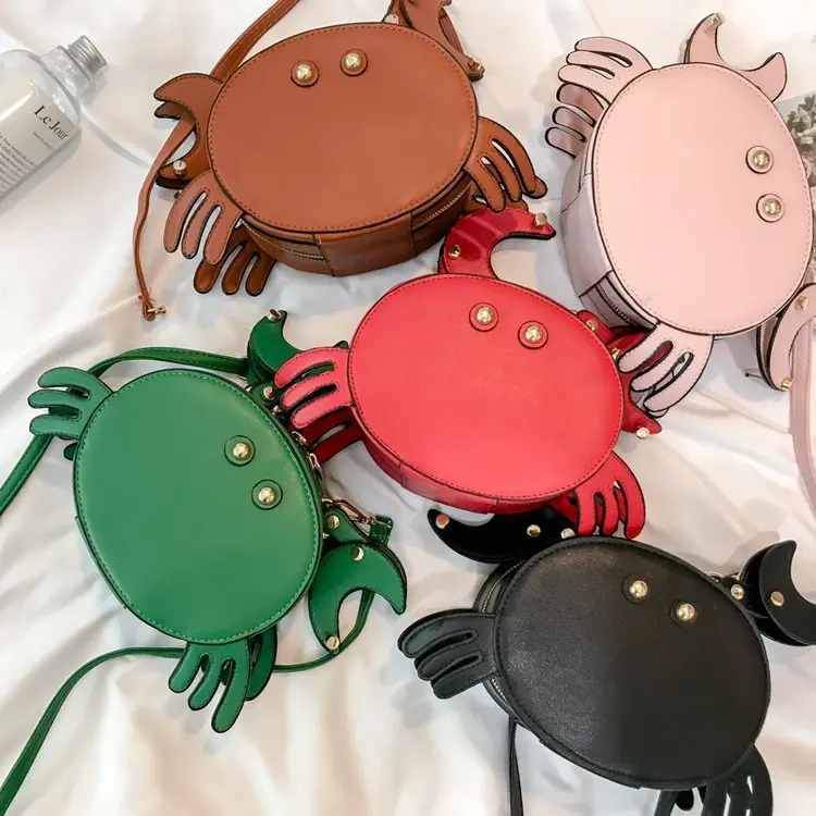 Creative Women's Shoulder Bag Cartoon Cute Crab Bags High Quality PU Leather Female Crossbody Bag For Women Shopping Handbags Creative Women's Shoulder Bag Cartoon Cute Crab Bags High Quality PU Leather Female Crossbody Bag For Women Shopping Handbags