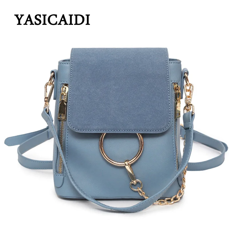 Womens Chain Backpack 3 Kinds of Usage Multiple Functions Mini Backpacks Women PU Back Pack Backpacks