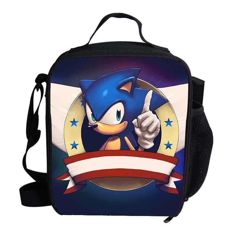 Sonic The Hedgehog Large Thicken Food Fresh Keep Lunch bag thermal insulated Box Bag Boys&ampGirls Portable Tote Cooler | Багаж и сумки