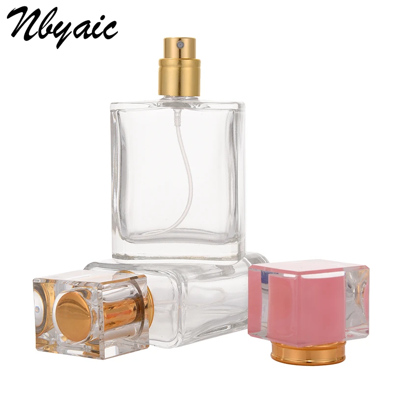 Nbyaic 1 шт. Высокое качество 50 мл стеклянные пустые парфюмерные флаконы с распылителем распылитель многоразового использования бутылка аромат чехол для путешествий размер портативный