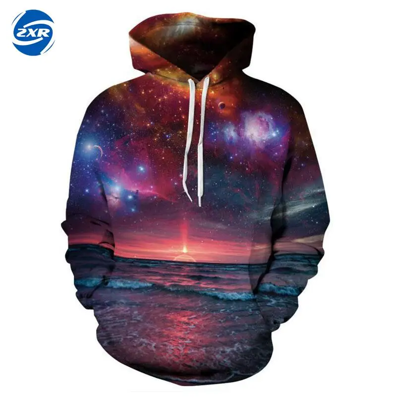 Zuoxiangru New Galaxy с капюшоном Толстовка пространство Night Sky Printed 3D печать Толстовки Для
