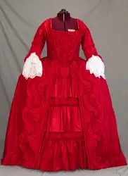 Пользовательские Rococo 18th века рюшами платье Рококо Мария Антуанетта ПЛАТЬЕ