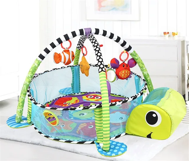 Turtle shaped Infantino Blanket Grow with Me Activity Gym & Ball Pit