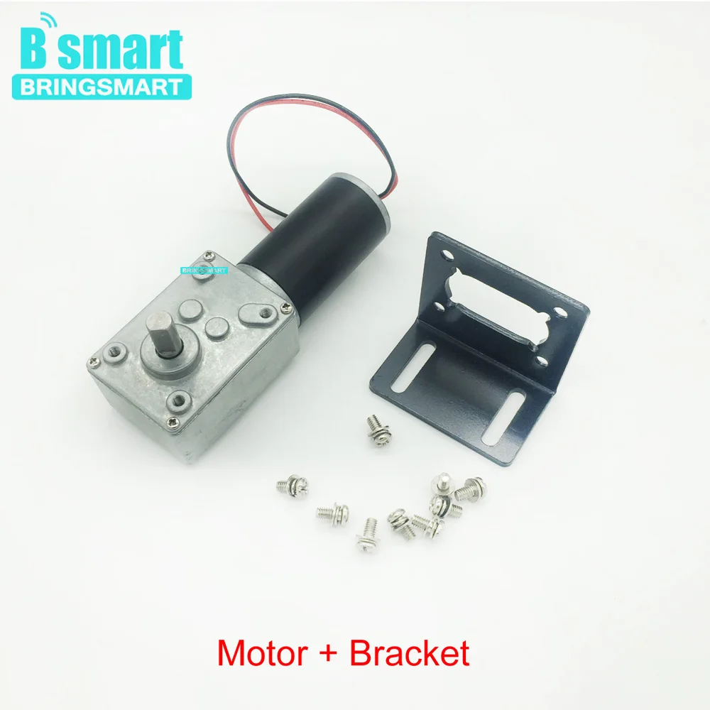 Bringsmart червь Шестерни мотор-редуктор постоянного тока 12V 24V высокий крутящий момент мини Шестерни ящик редуктора микро мотор 10-470 об/мин с встроенной функцией спуска затвора двигателя обратный DIY робот