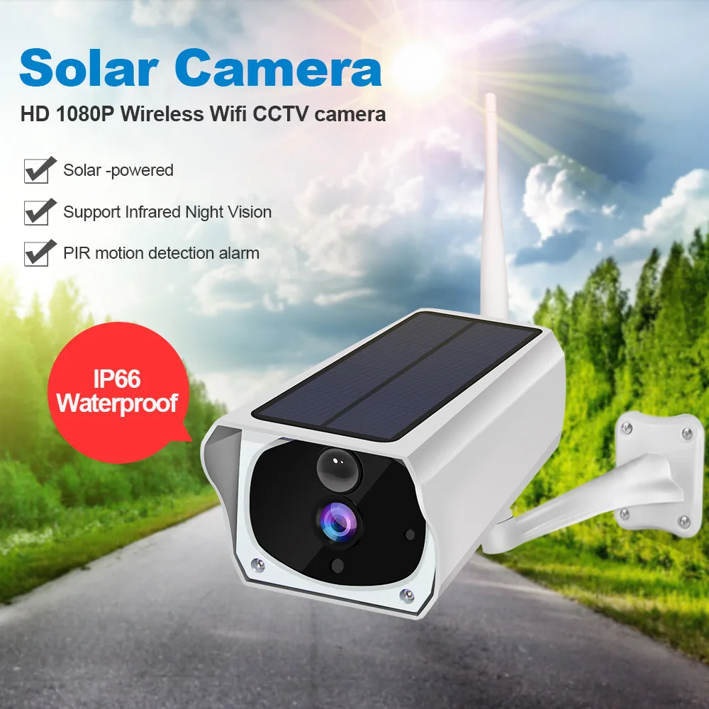 LOOSAFE HD 1080P Bullet Solar Security Camera for Outdoor Indoor