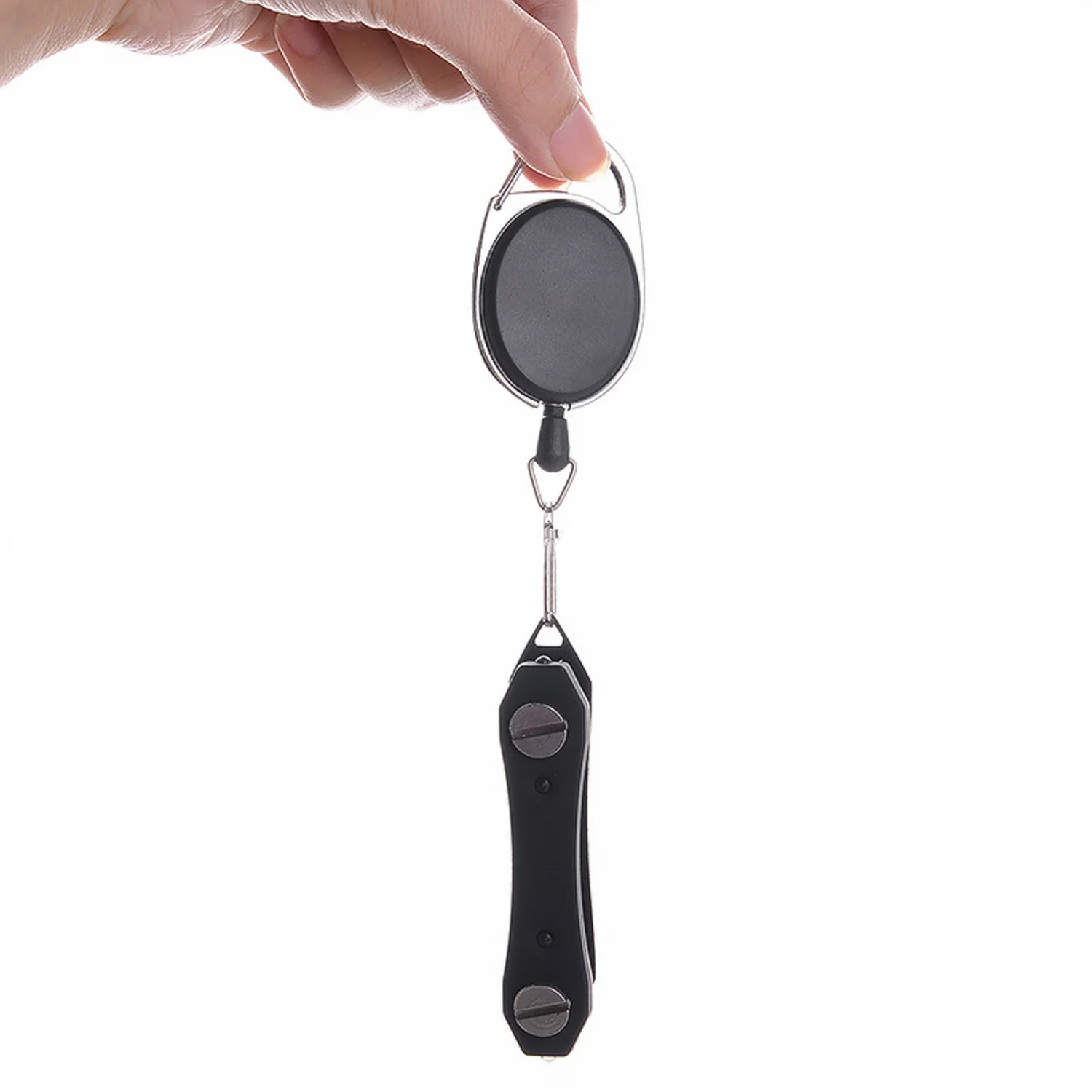 2pcs/Set Retractable Badge Holder Reel Key Ring Badge Reel with Carabiner Reel Clip on Bus Card ID Card Name Tag Badge Holder