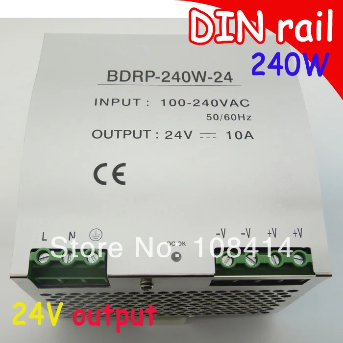 

Universal input, DIN rail 240w switching power supply 24v output DIN RAIL supplies, free shipping
