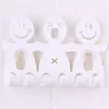 Cute Smile Design Suction Hooks 5 Position Tooth Brush Holder Bathroom Set White Cartoon Sucker Toothbrush Holder for Home Decor ► Photo 1/4