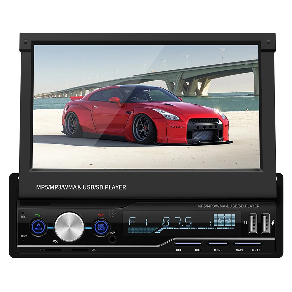 

7-Inch Telescopic Vehicle Navigation Mp5 Card Player Car Mp4 Player Bluetooth Call Reversing Image Mp3 Radio Support For Gps N