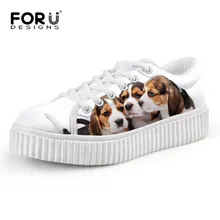 FORUDESIGNS/милые домашние собаки с принтом; женские туфли на плоской подошве; коллекция года; модная Осенняя обувь на платформе для женщин; дышащая женская обувь на толстой подошве для девочек