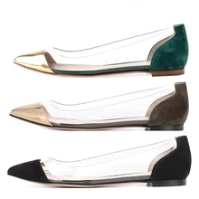 Дизайнерские золотистые женские тонкие туфли с острым носком; прозрачные дышащие сандалии из пвх; лоферы на плоской подошве; Эспадрильи с мягкой подошвой; большие размеры