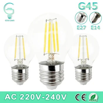 

LED Filament Light Dimmable 2W 4W 6W LED Lampada E27 Glass Blub Lamps 220V LED Edison chandelier E14 G45 240V Vintage Led Bulb