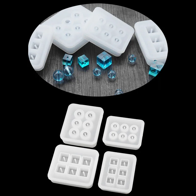 

DIY Silicone Bead Mold Round Square Shape Handmade Jewelry Making Hand Craft -W128