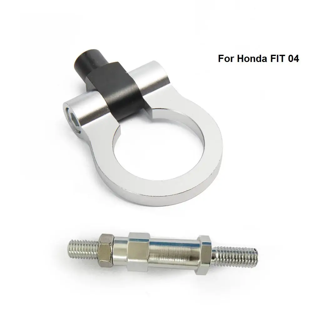 Автомобильная Заготовка алюминиевый винт-на передний задний Jdm автоматический буксирный крюк кольцо комплект для Honda FIT 04 япония автомобиль HU-RTHLPH003 - Название цвета: Silver