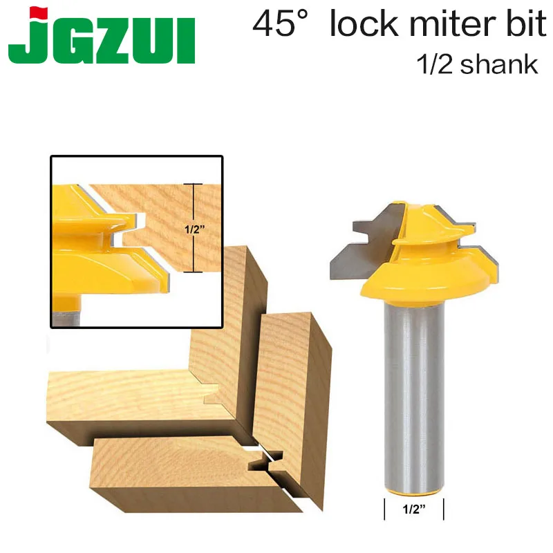  Small Lock Miter Router Bit - 45 Degree - 1/2