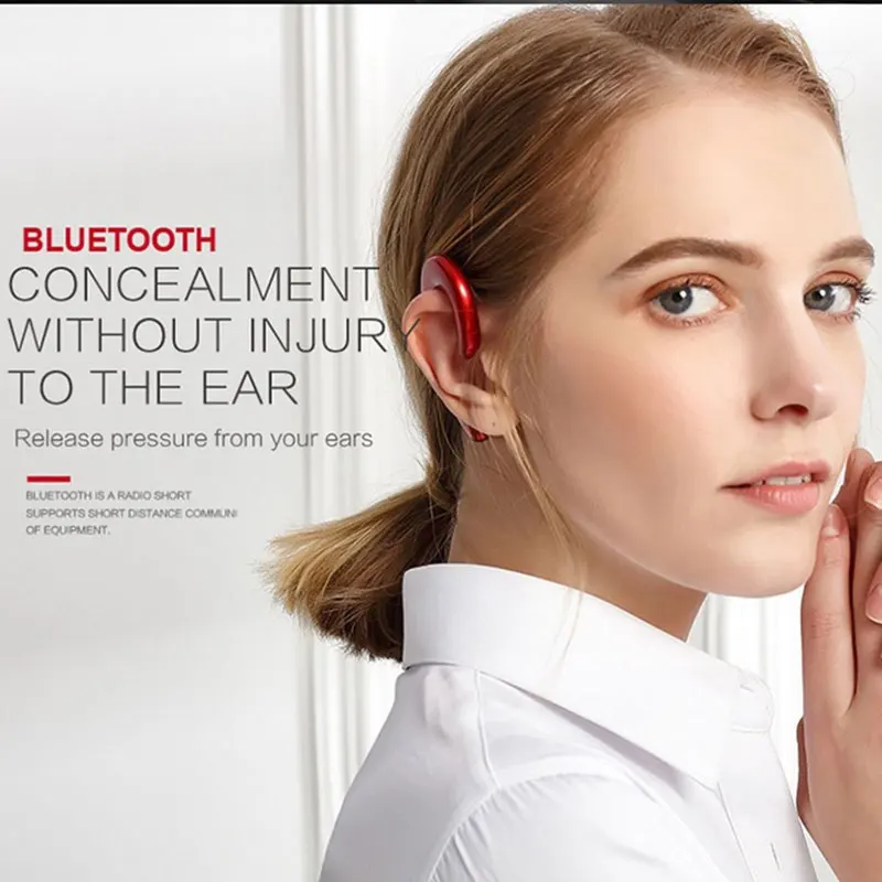 Bluetooth 4 1 Wireless Headset Bone Conduction Headphones With Mic Hands free Noise Canceling Sport Earphone For Phone