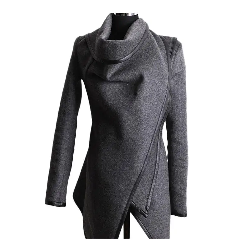 Женский плащ, Повседневный, длинный рукав, S-4XL, длинное пальто, ветровка, длинное Свободное пальто, ветровка, длинное пальто для женщин - Цвет: Dark Gray