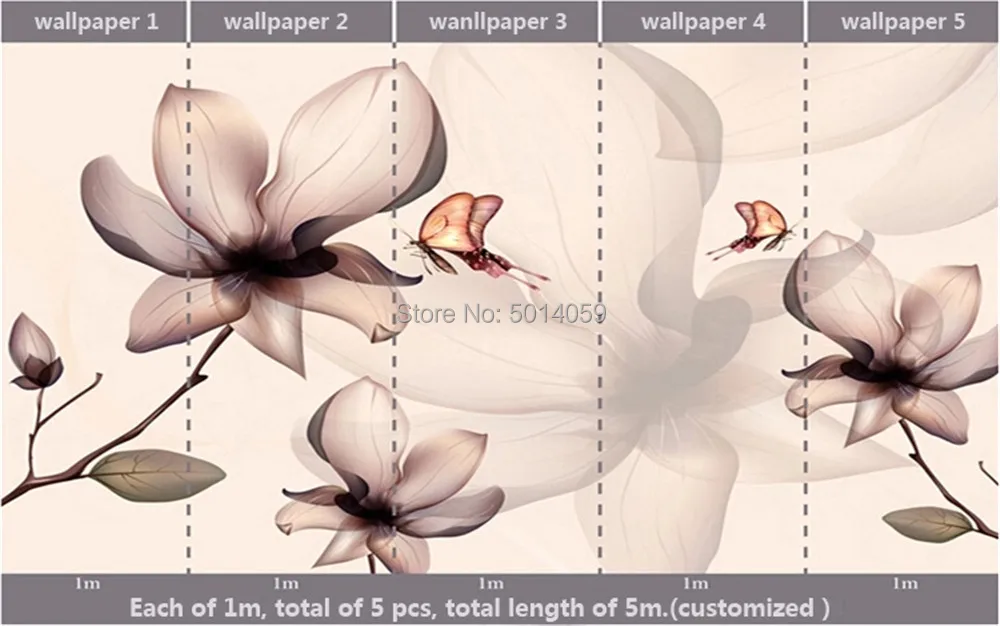 Пользовательские обои трехмерный рельеф 3D цветы Бабочка ТВ фон украшение стены водонепроницаемые качественные материалы