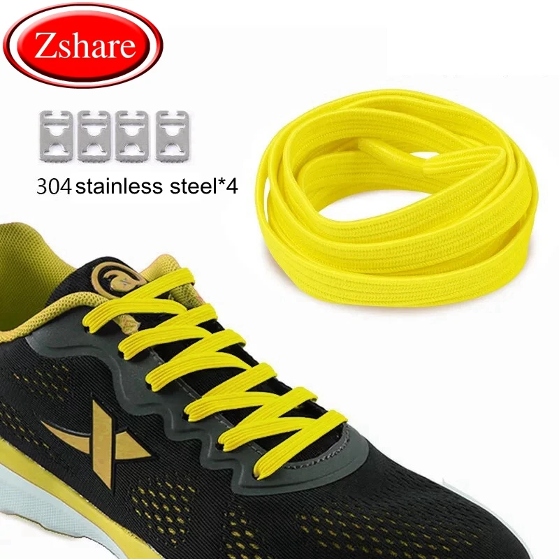

1 pair No Tie Shoe laces Elastic Shoelaces Flat Convenient Simple Quick Shoelace Outdoor Leisure Sneakers Lazy laces 100CM