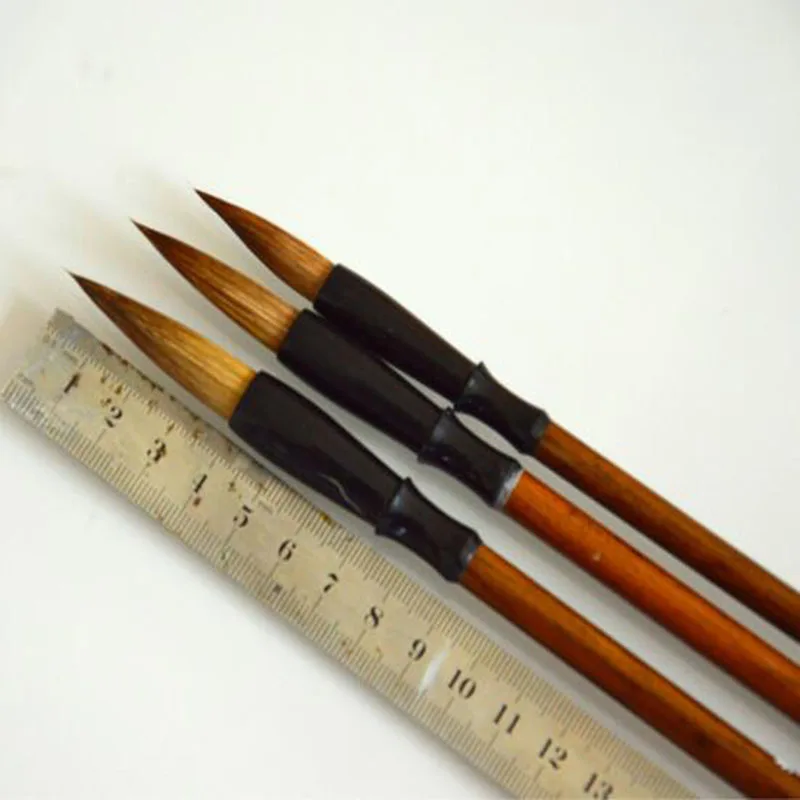 3 unids/set pinceles de caligrafía china de excelente calidad para la pluma de lana y la comadreja pincel de escritura para la escuela de estudiantes 3 unids/set pinceles de caligrafía china de excelente calidad para la pluma de lana y la comadreja pincel de escritura para la escuela de estudiantes