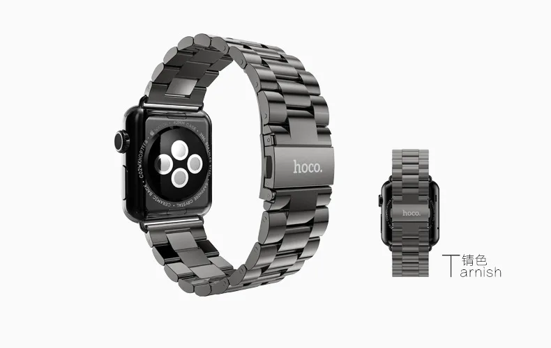 Черный металлический браслет HOCO 3 Pionters для Apple Watch Series 5 4 2 44 мм 42 с оригинальными