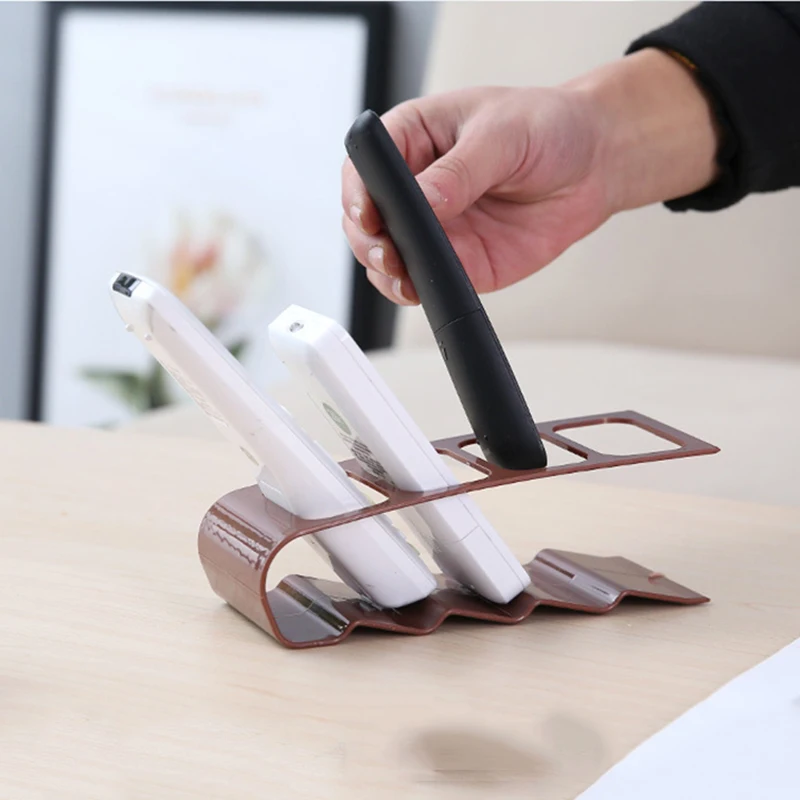 

Iron Remote Control Holder Rack 4 Frame Organizer Mobile Phone Storage Stand Case White Black Desktop Wrinkled Bottom Shelf