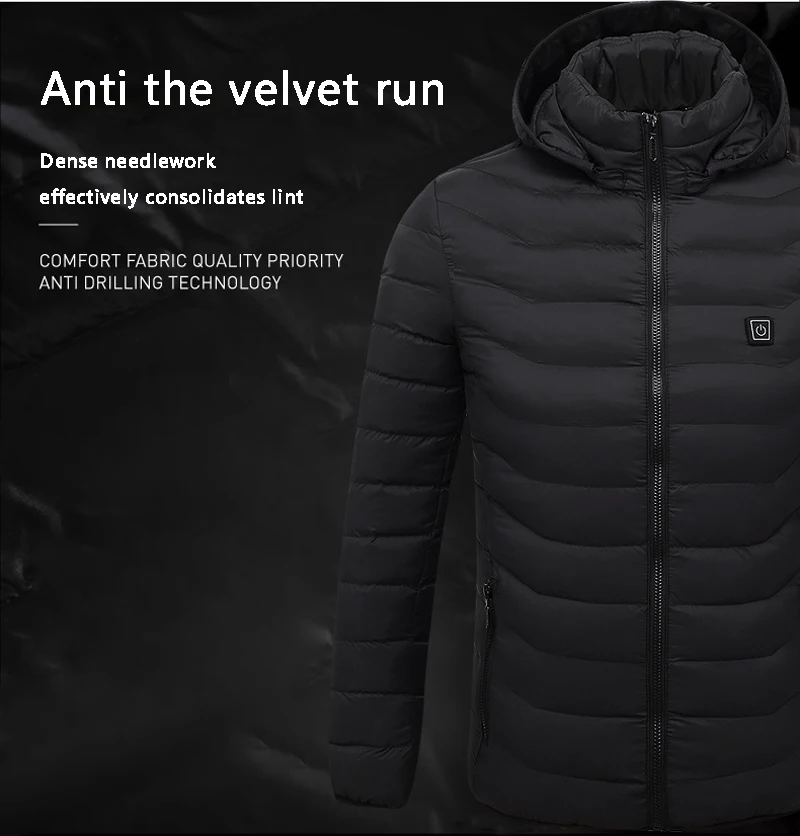 Горячие мужские зимние с подогревом USB работы с капюшоном куртка пальто регулируемый Контроль температуры безопасности Костюмы бируши для