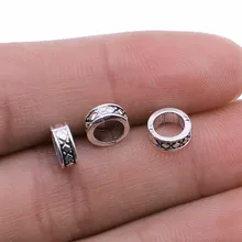 Wysiwyg 20個スペーサービーズアンティークシルバー色調7ミリメートル金属合金所見アクセサリー