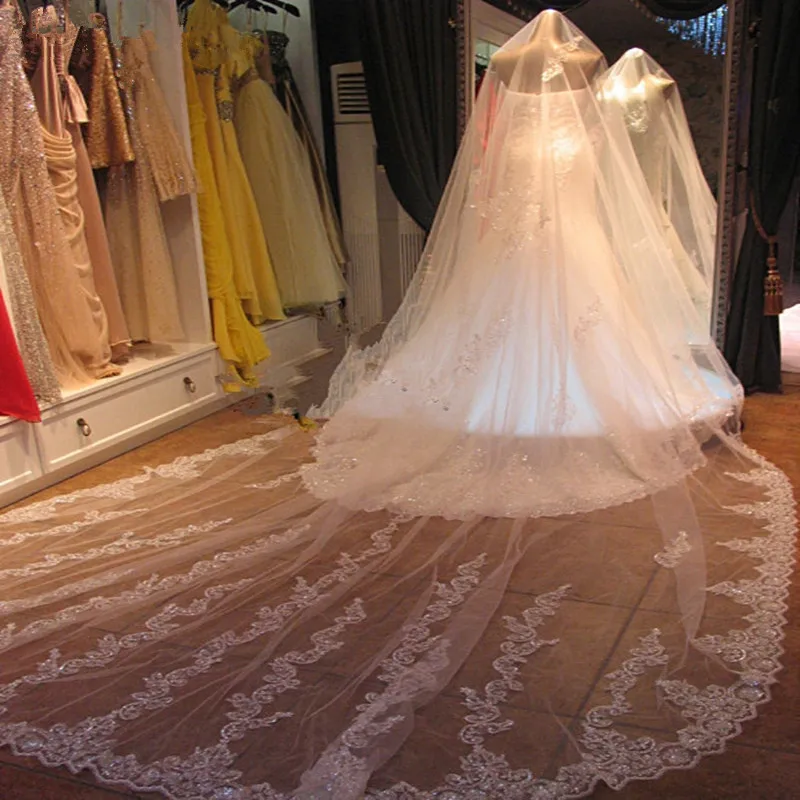 Шикарная вуаль для невесты veu noiva 2019 белая слоновая кость 3 метра 5 метров