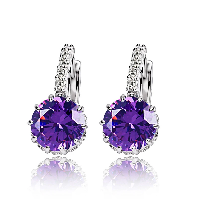 Женские серьги из серебра 925 пробы 7 цветов|hoop earrings|earrings forearring for wedding |