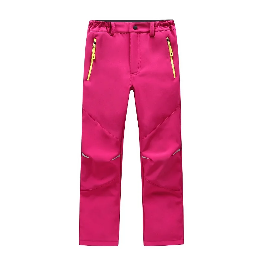 2018 marca nuevos niños invierno Fleece Softshell caminar pantalones juventud niños al aire libre impermeable Camping Trekking esquí Thousers