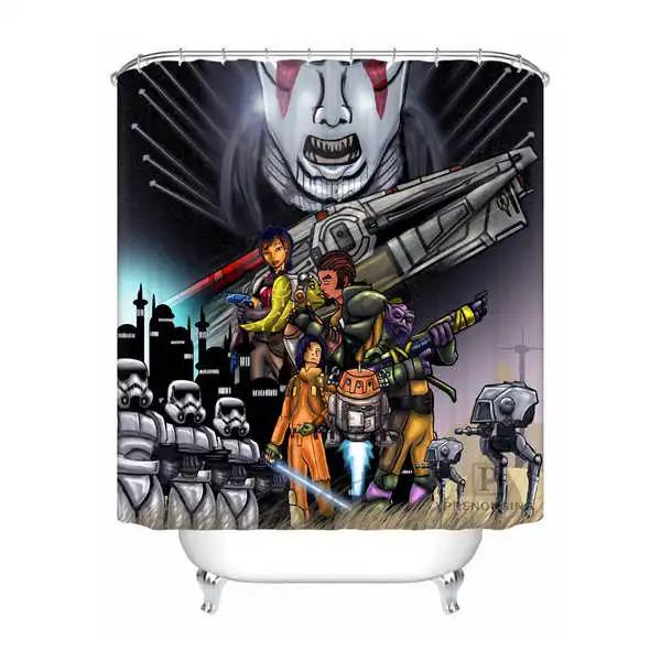 Shower Curtain Пользовательские водонепроницаемые занавески для душа Звездные войны печатные ванная комната декор различных размеров#180324-01-02 - Цвет: Shower Curtain
