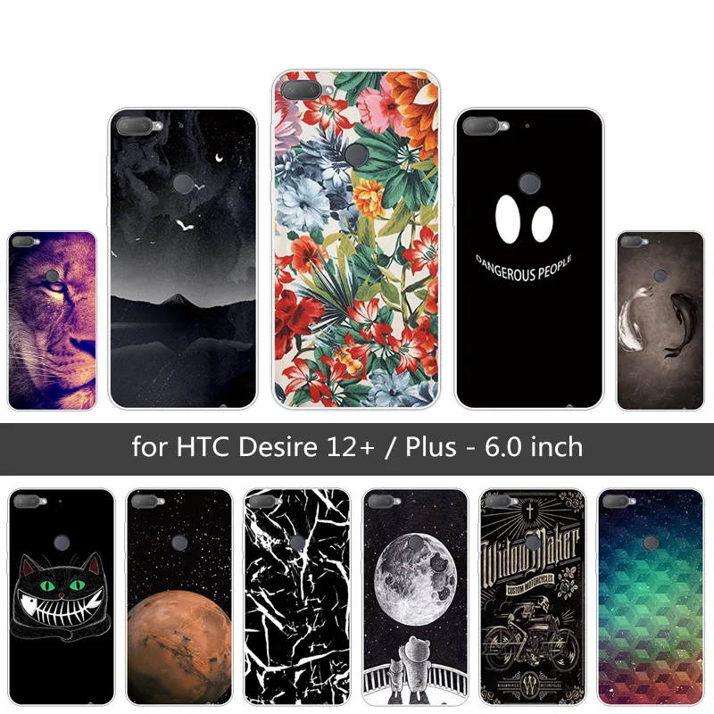 

6.0inch for HTC Desire 12 Plus Phone Case Luxury TPU for HTC Desire 12+ Soft Silicon Lion Back Cover for HTC Desire 12 Plus