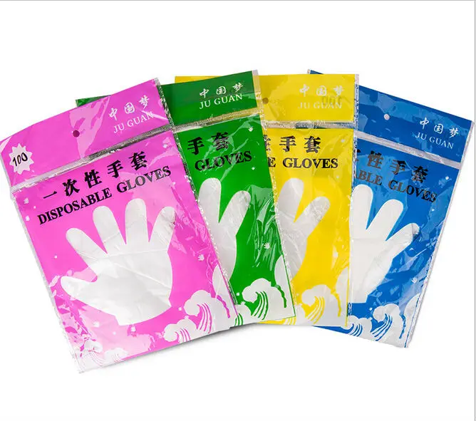 100PCS Eco friendly Disposable font b Gloves b font PE Beauty font b Household b font