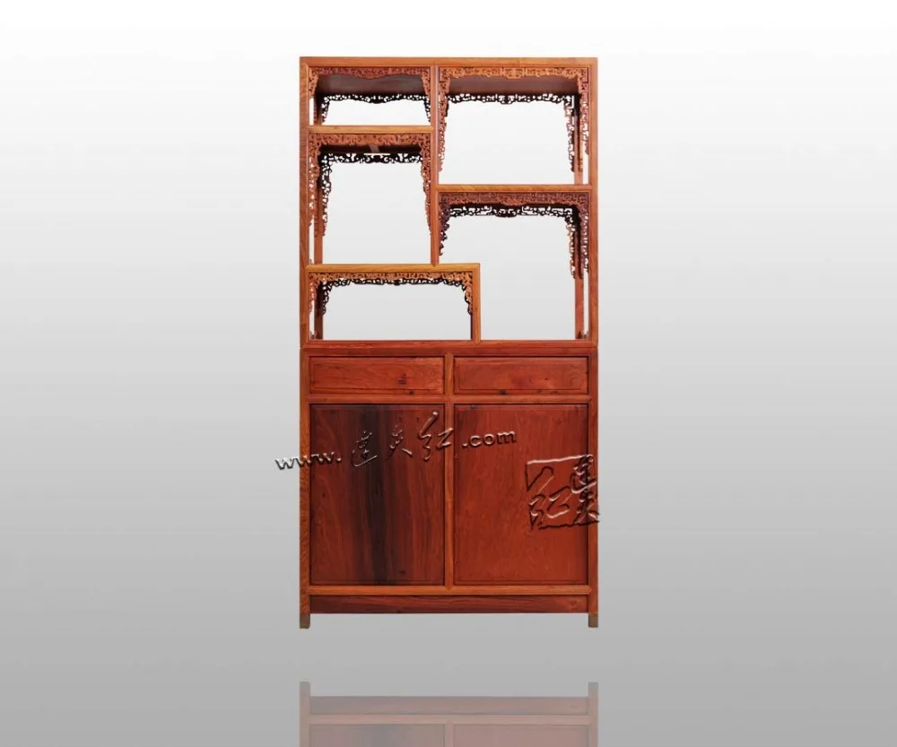 روزوود التحف تخزين خزائن الصين العتيقة المنزل الأثاث الايداع مجلة رفوف الصلبة الخشب خزانة متعددة الوظائف خزانة