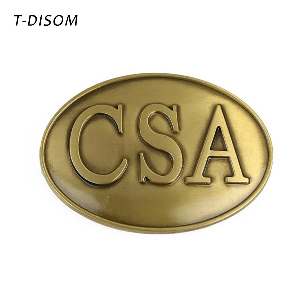 T DISOM 2018 New Arrival Brass Color Plated CSA Western Belt Buckle for